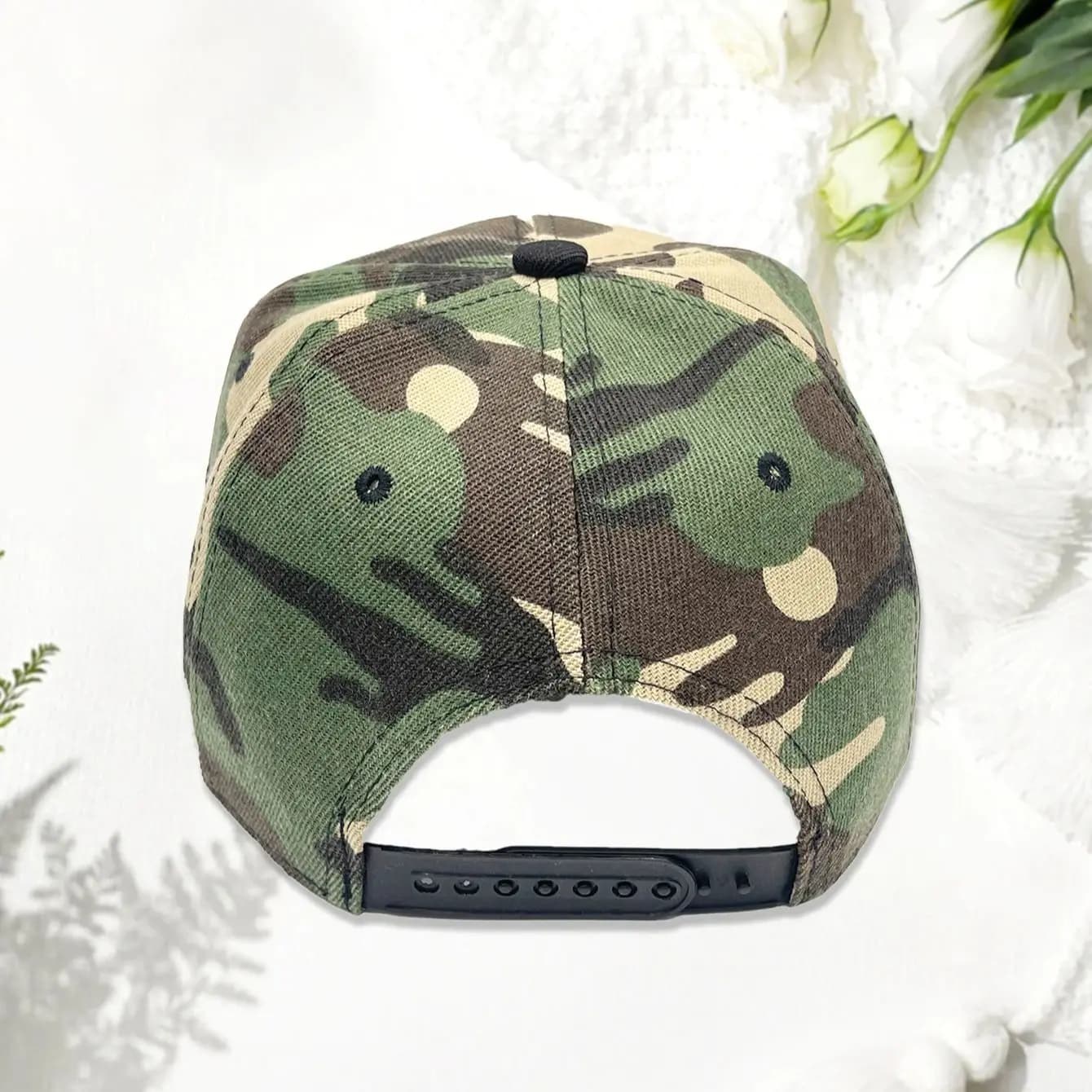 Casquette baseball pêche camouflage Compton brodée - Brim plat personnalisable hip-hop