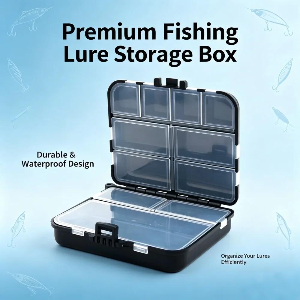 Boîte de rangement pêche double face pour accessoires, hameçons et appâts carpe