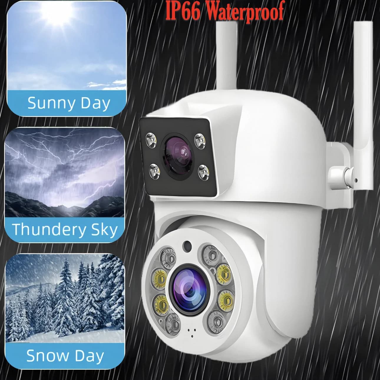 Caméra surveillance extérieure Tuya 8MP PTZ double lentille vision nocturne couleur pour sécurité pêche