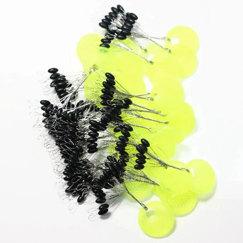 Stop float caoutchouc silicone forme haricot - Bouchon ovale noir pêche carpe et mouche