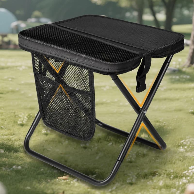 Tabouret pliant portable léger en toile avec sac bandoulière pour pêche et camping