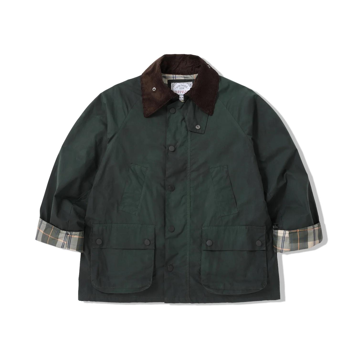 Veste de pêche cirée vintage 100% coton - Parka doublé pour pêche traditionnelle