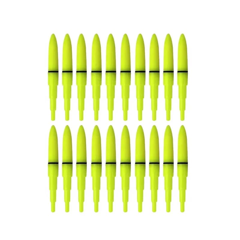 20 pièces lot de bâtons lumineux LED rouge et vert pour pêche de nuit, flotteurs lumineux