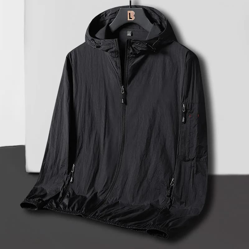 Veste de pêche zippée coréenne anti-UV pour hommes - Respirante, sèche rapide et coupe-vent pour sports