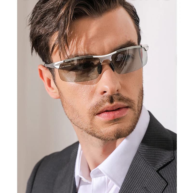 Lunettes de soleil photochromiques aluminium polarisées pêche conduite jour nuit anti-éblouissement