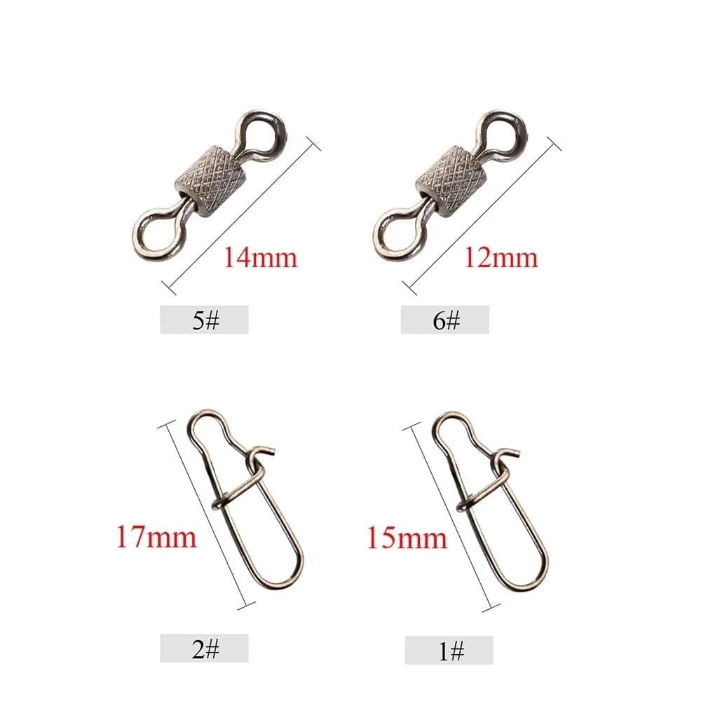 Leash anti-morsure acier 50LB pour pêche du brochet et du black-bass, avec émerillon 16 20 25 cm