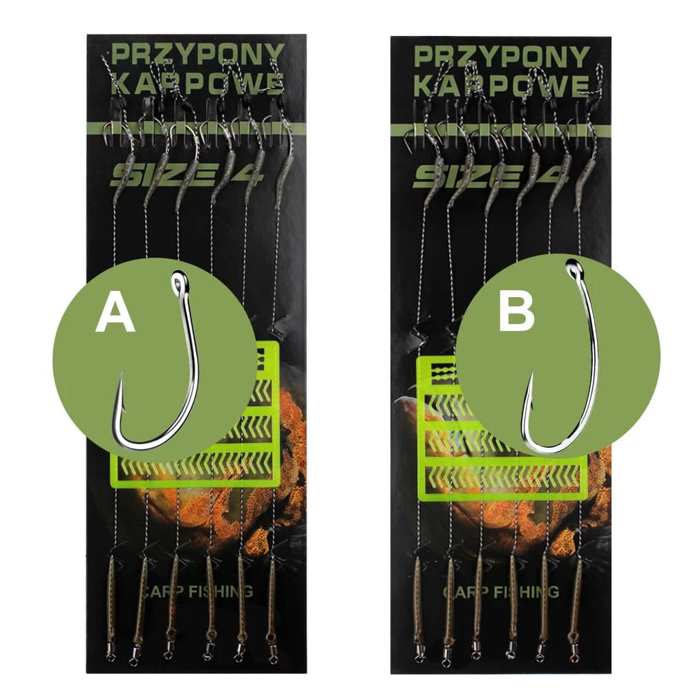 Montages carp fishing FTK 18.5cm hameçons hair rigs avec ligne 30-60LB pour pêche au feeder