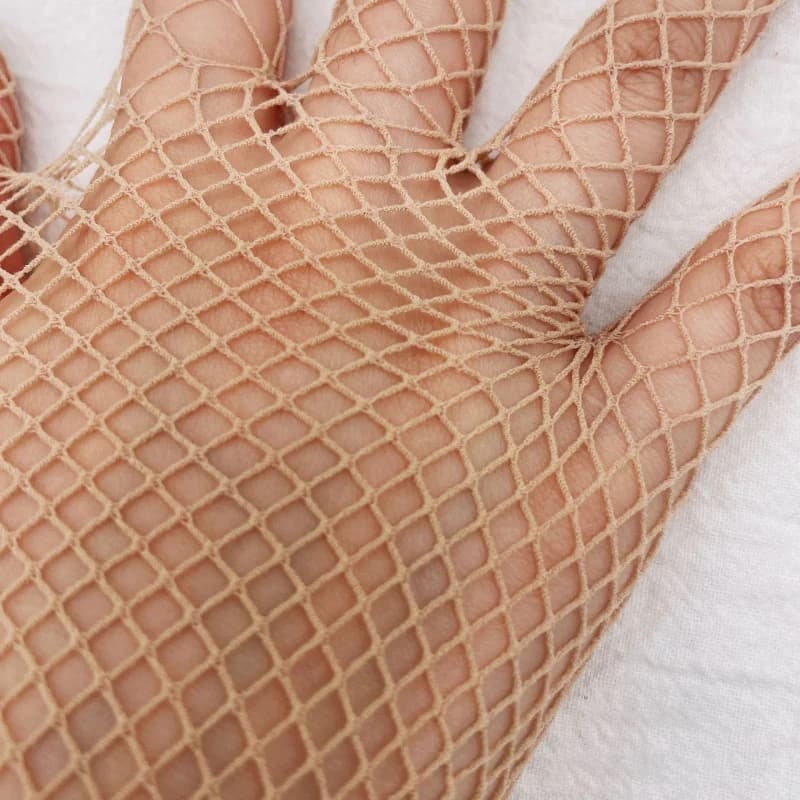 Gants résille pêche transparents élastiques longs - Cosplay, scène, performance et mode personnalité