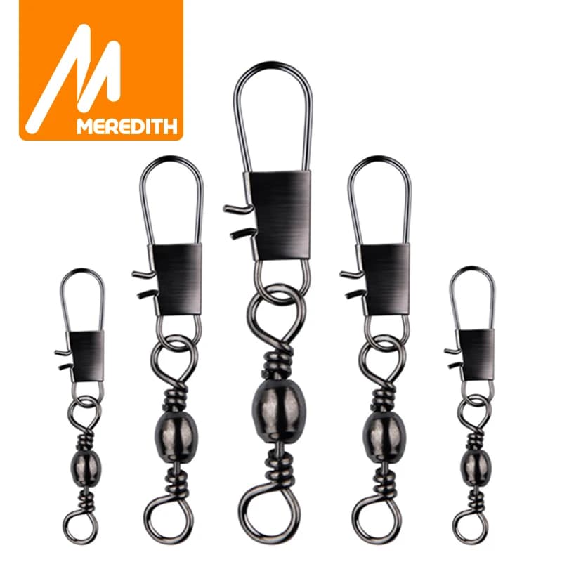 50 émerillons en acier inoxydable Meredith - Avec fermoir rapide pour leurres et accessoires