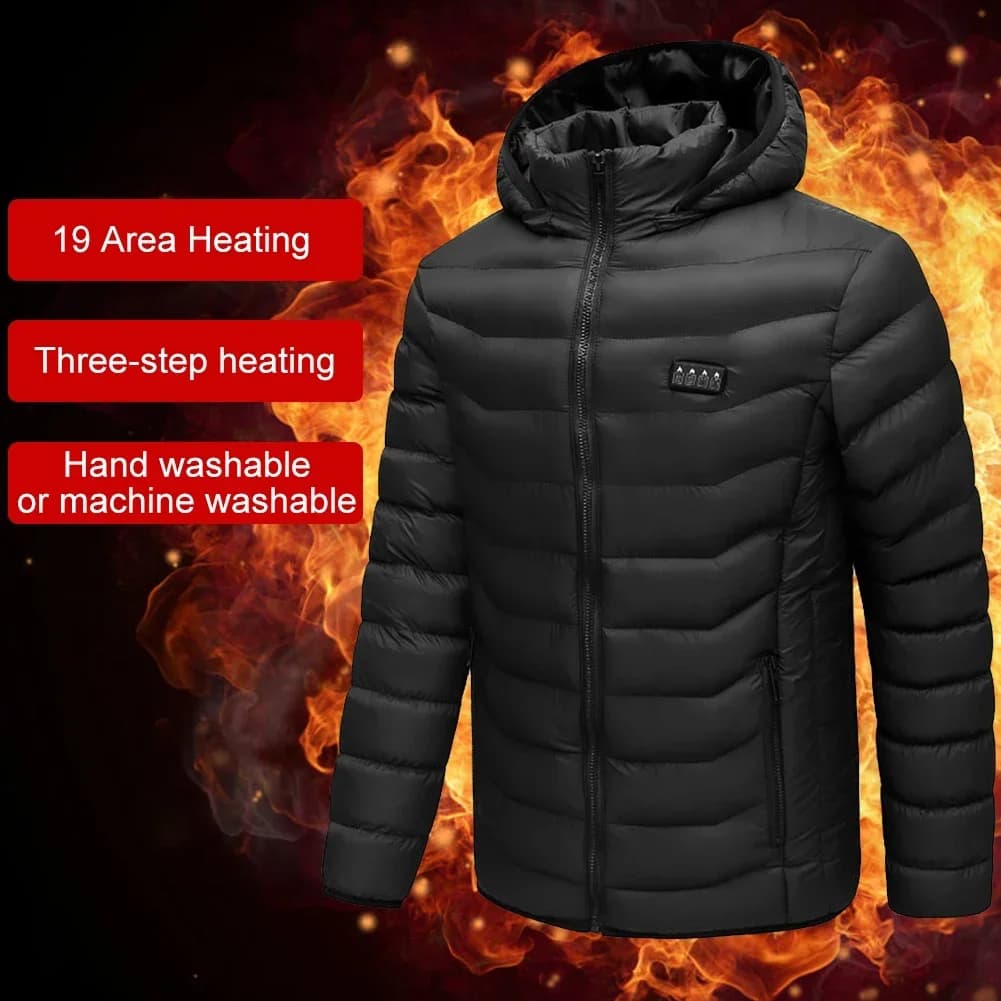 Veste chauffante électrique unisexe rechargeable - 3 niveaux de chaleur pour pêche camping ski plein air
