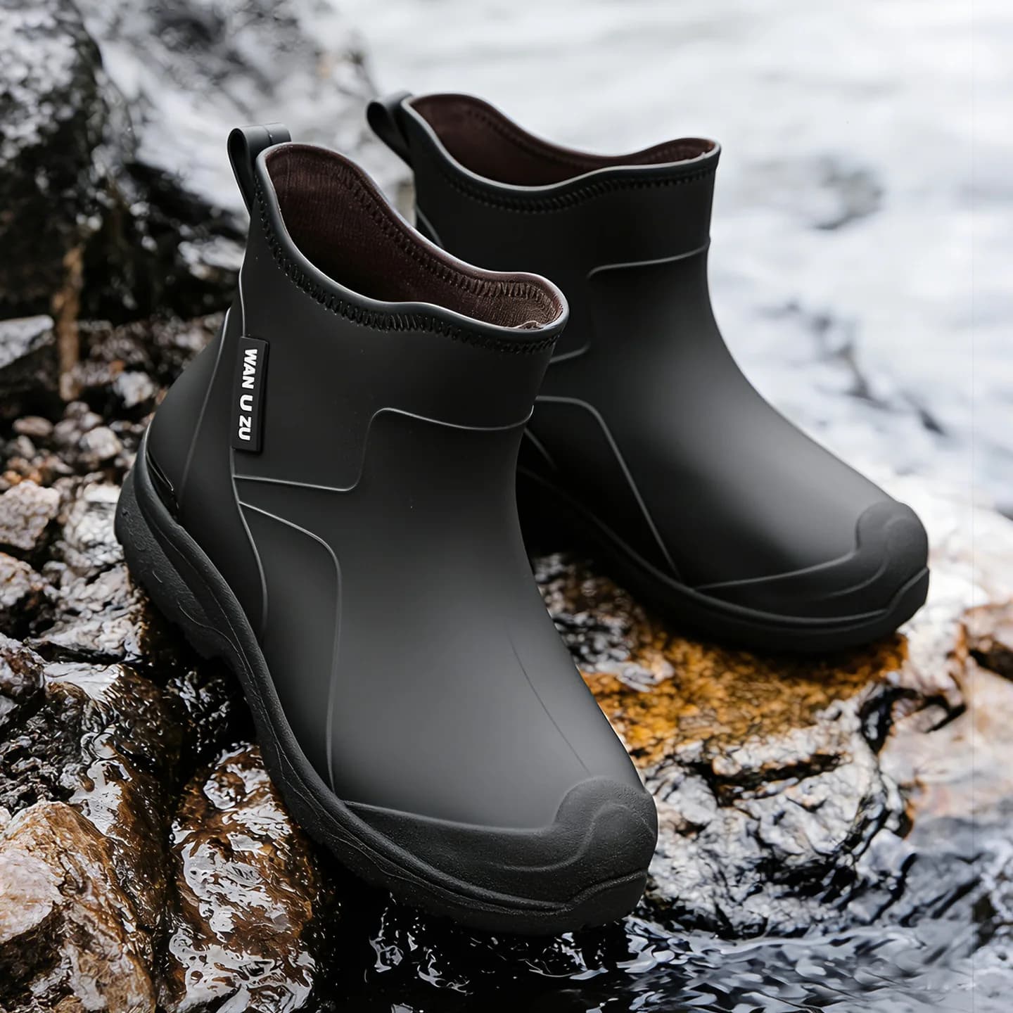 Bottes de pluie homme confortables imperméables antidérapantes pour pêche travail cuisine lavage auto