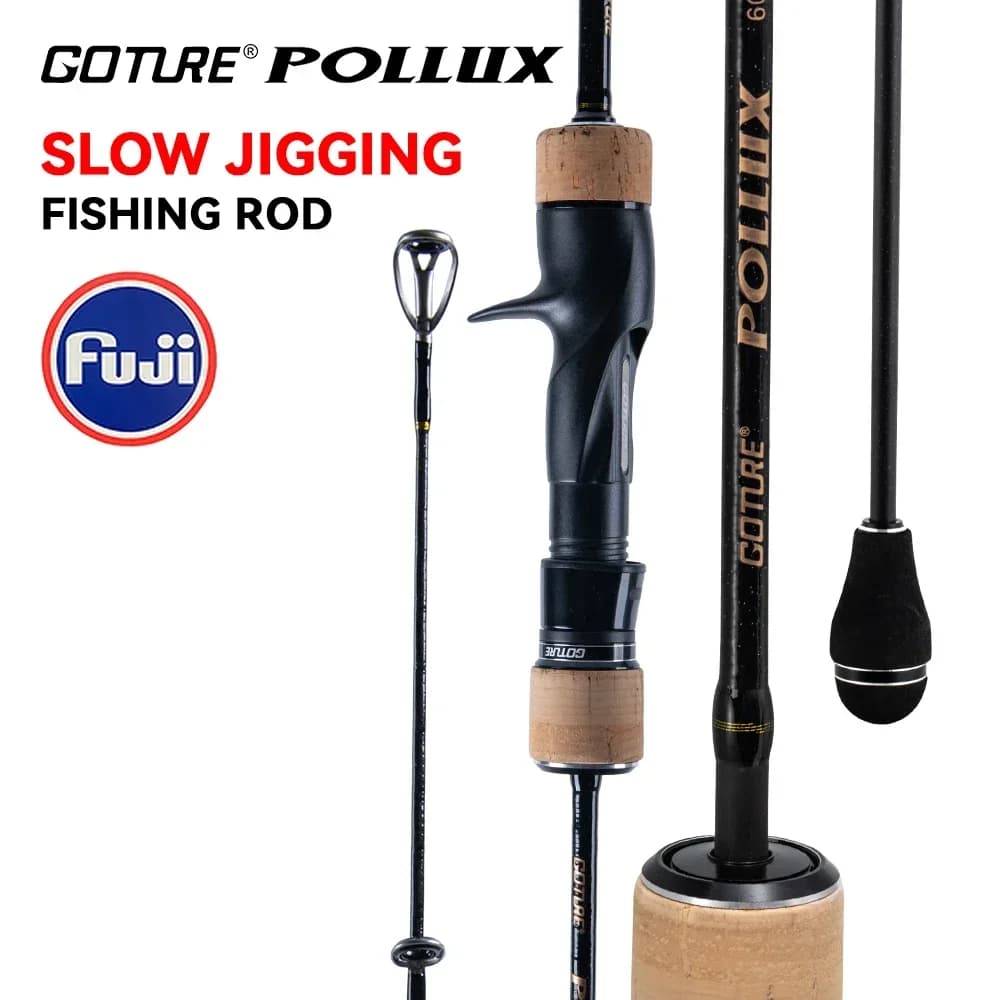 Canne slow jigging Goture Pollux ML/M/MH 1.83m anneaux Fuji qualité mer bateau action rapide