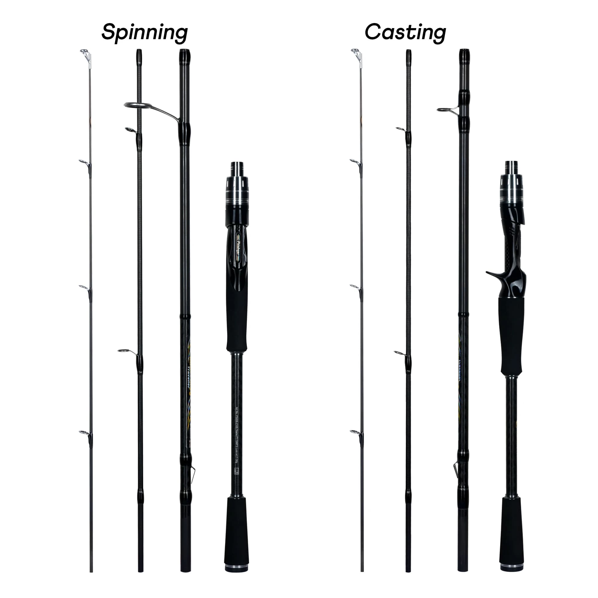 Canne PHISHGER MAXIMUS Traveller 1.65m-3.0m Fuji Guide - Carbone 30T pour leurres 3-35g