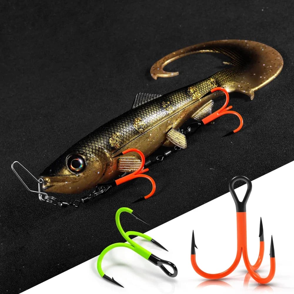 Hameçon triple pêche UV Spinpoler Flame 2X résistance peinture violette leurre souple acier haut carbone pour swimbait