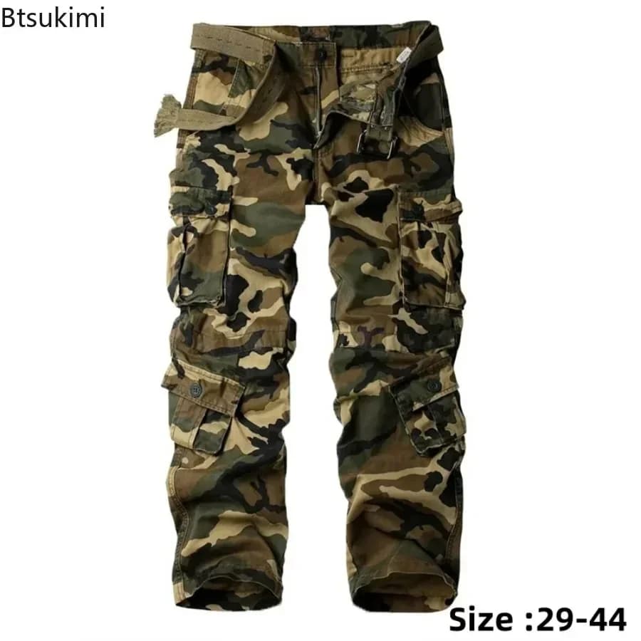 Pantalon cargo camouflage 2026 homme pêche tactique multi-poches coton loose outdoor