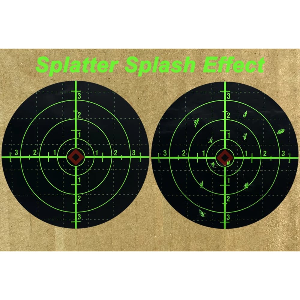 100 cibles autocollantes fluo vert éclaboussures pour BB gun pistolet à plombs rifle airsoft