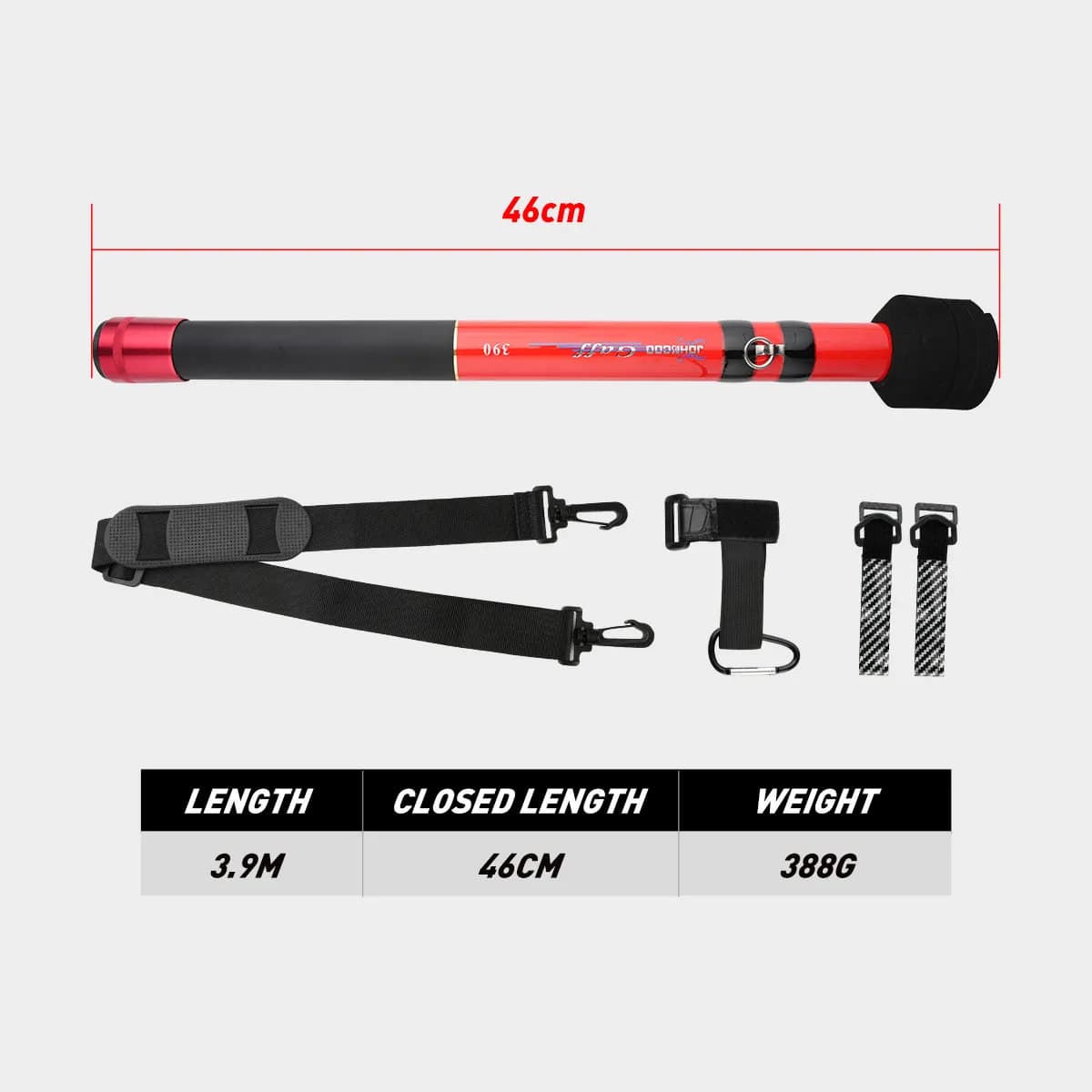 Gaffe calmar 5 crochets acier inoxydable rétractable 3.9m anti-corrosion pêche maritime