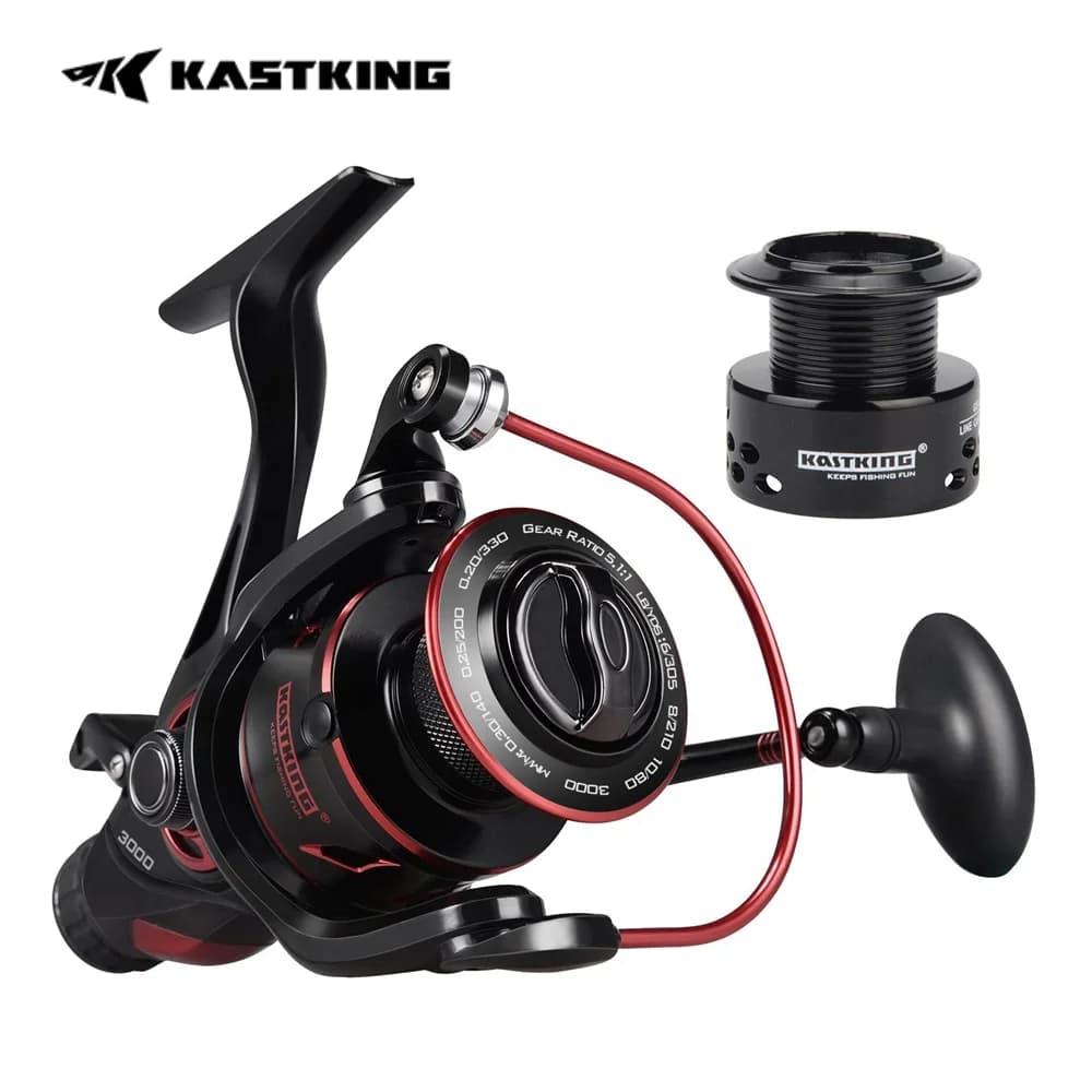 Moulinet spinning KastKing Sharky Baitfeeder III avec drag carbone pour pêche au vif et live liner