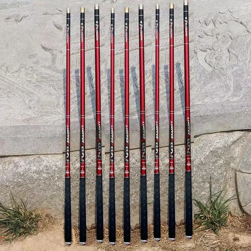 Canne télescopique 2.7m à 10m en fibre carbone - Ultra légère pour pêche en réservoir, étang, rivière