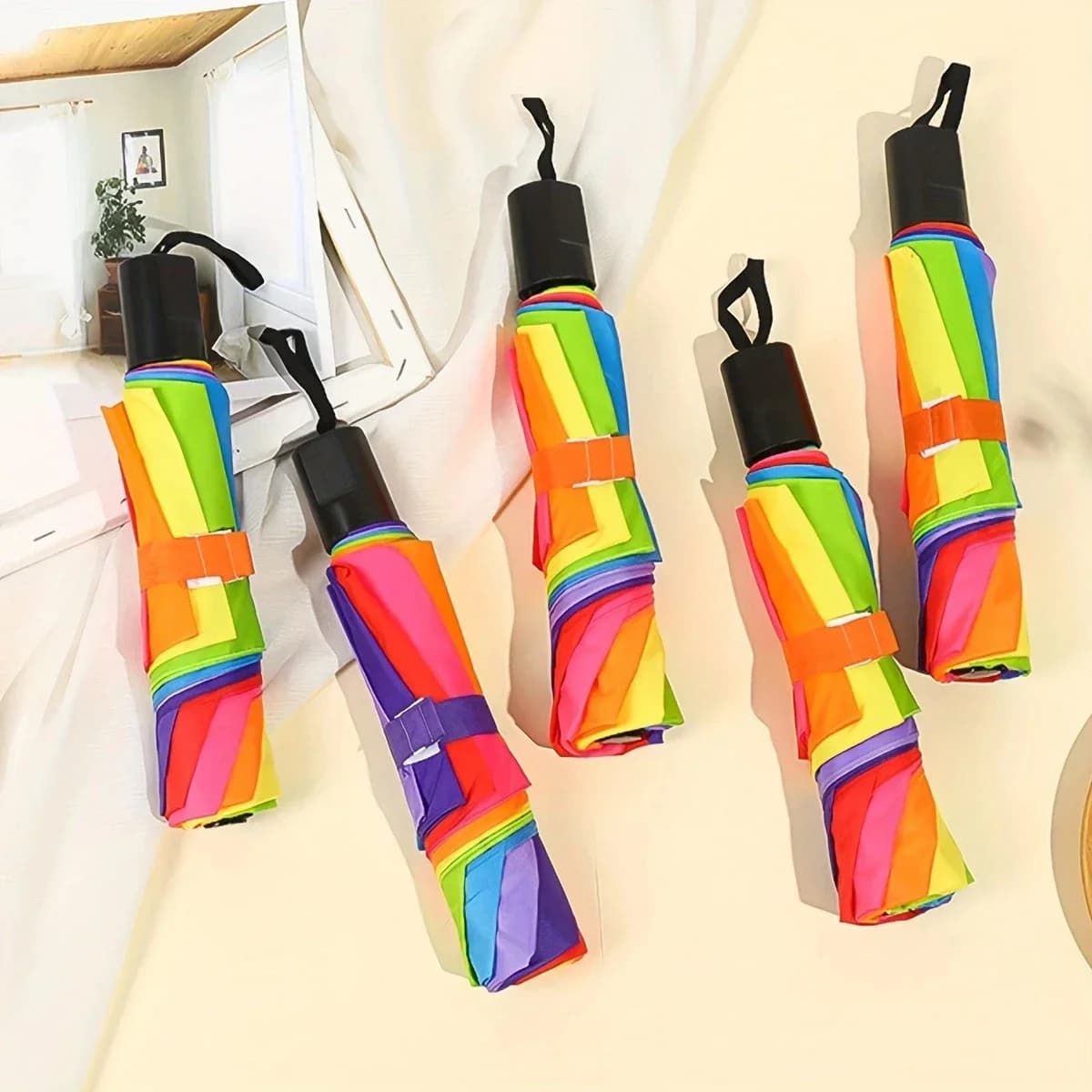 Parapluie pliable arc-en-ciel Wonder - Compact et stylé pour déplacements de pêche