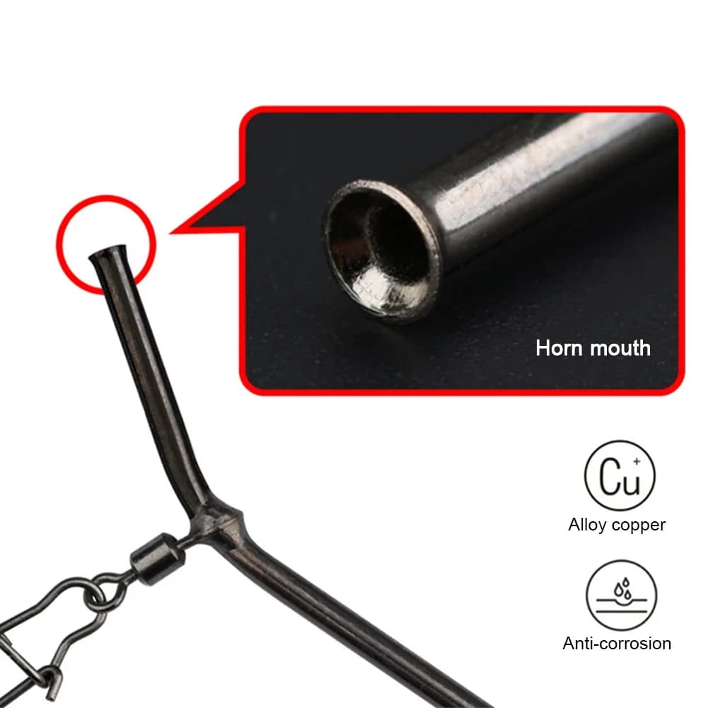 5 anti-tangles pour pêche à la carpe avec méthode feeder - Booms avec snap swivels et cages à appâts