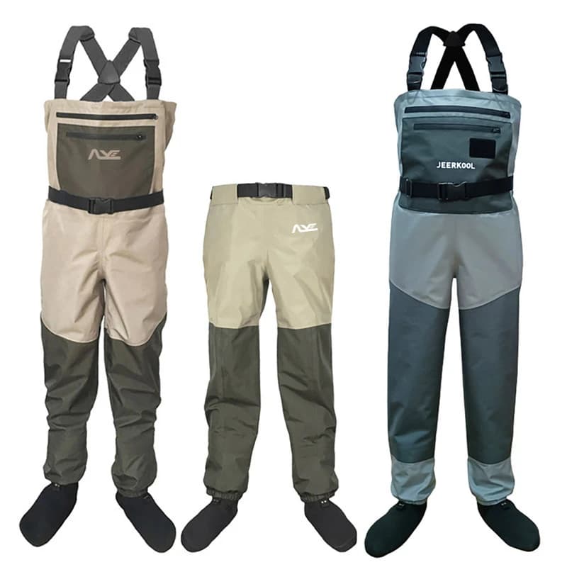 Waders de pêche imperméables 5 couches pour hommes et femmes - Pantalon de pêche avec chaussettes en néoprène