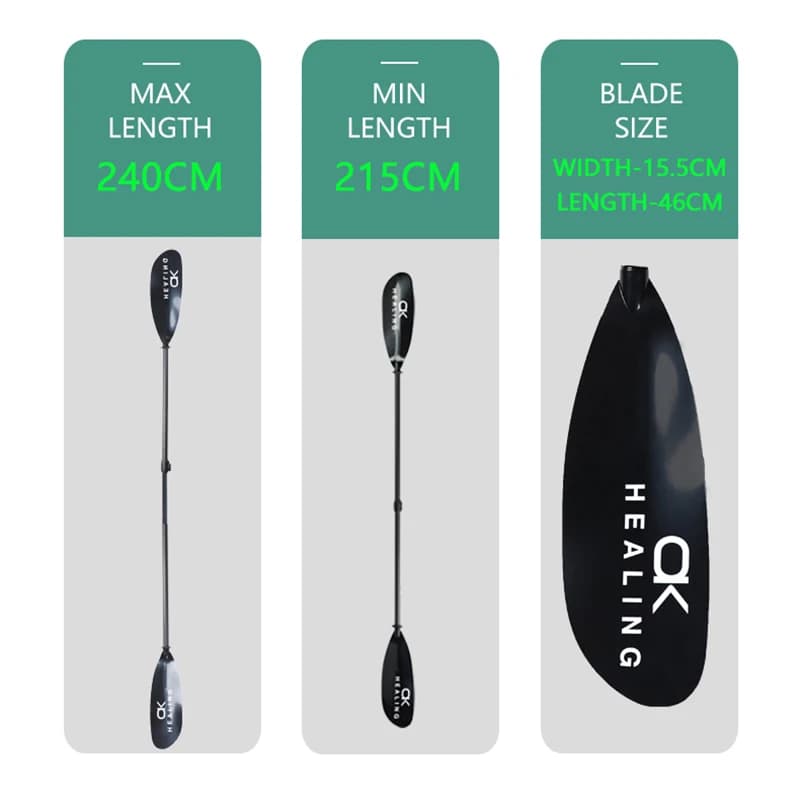 Pagaie double kayak gonflable 2 sections fibre de verre ABS pour paddle surf stand up paddle accessoire bateau
