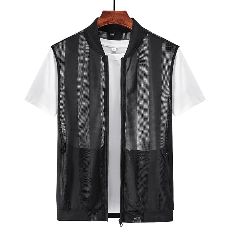 Veste d'été homme en mesh respirant pour la pêche et les loisirs en plein air