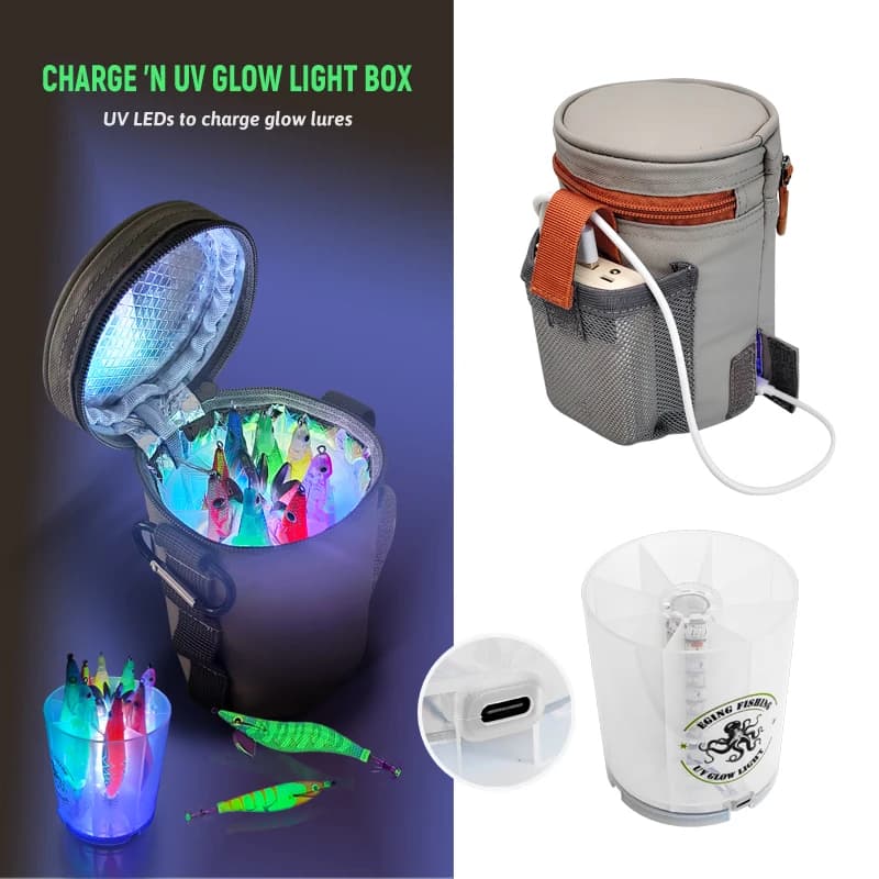 Leurres à calmar UV avec lumière LED rechargeable pour pêche nocturne en mer accessoires pêche