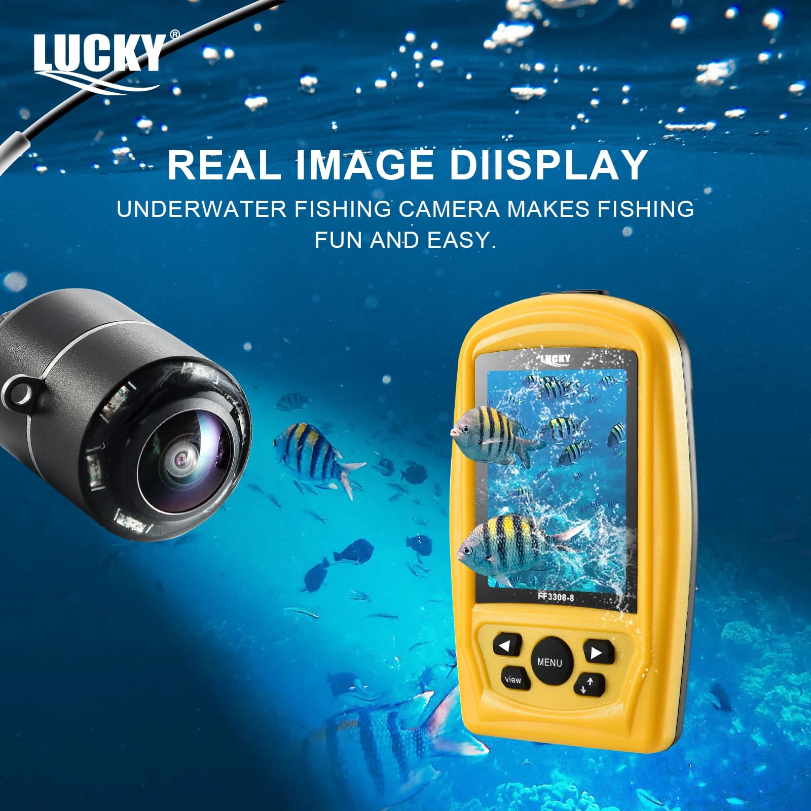 Caméra sous-marine Lucky vision nocturne pour pêche - Écran LCD 4.3" pour observation poissons en direct
