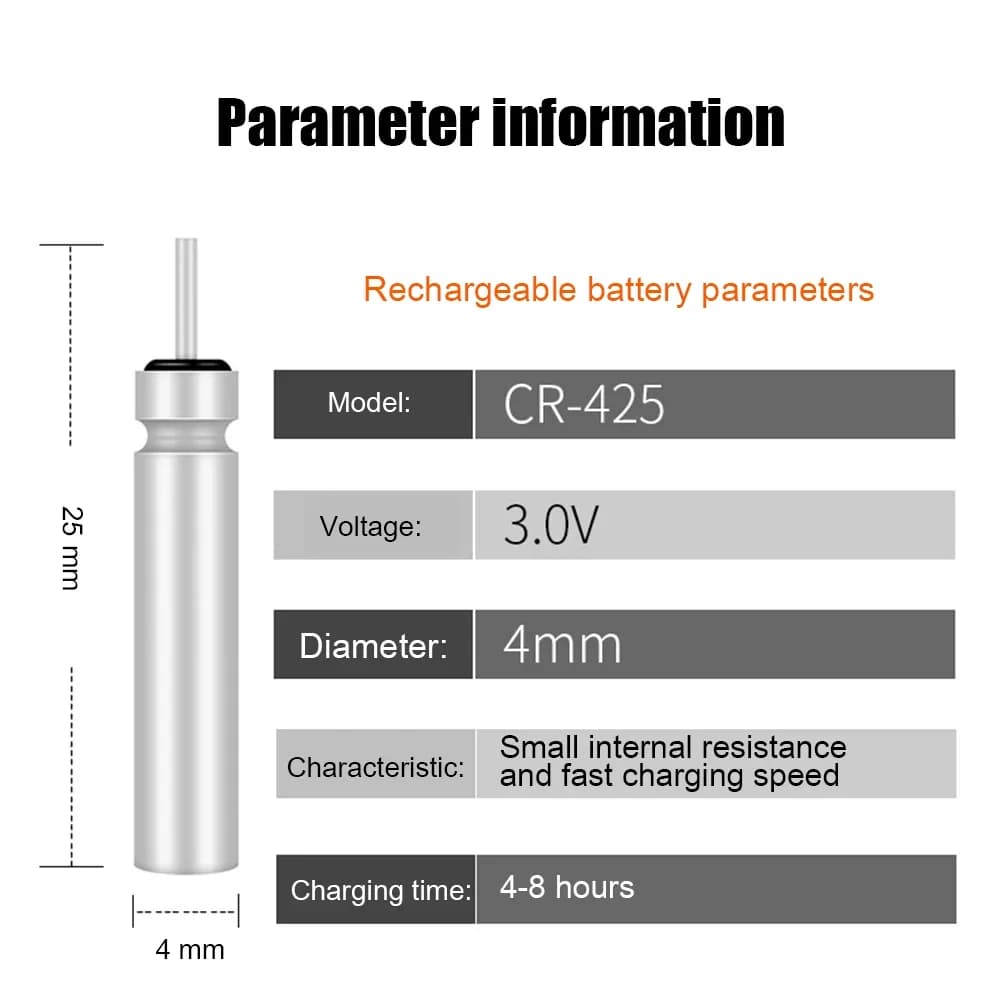 Flotteur électrique lumineux rechargeable USB pêche de nuit batterie CR425 3.7V set bouée