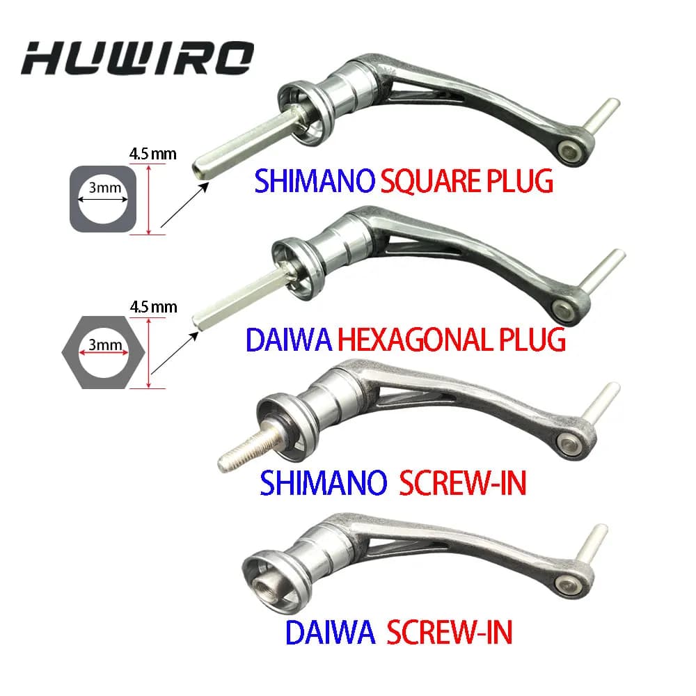 Manivelle de remplacement léger carbone pour moulinet pêche SHIMANO DAIWA sans bouton poignée puissante