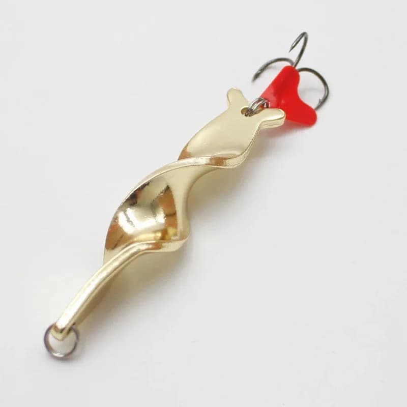 Leurre métallique spiralé 7g à 28g pour pêche au lancer et trolling - appât rotatif séquins rouge cœur