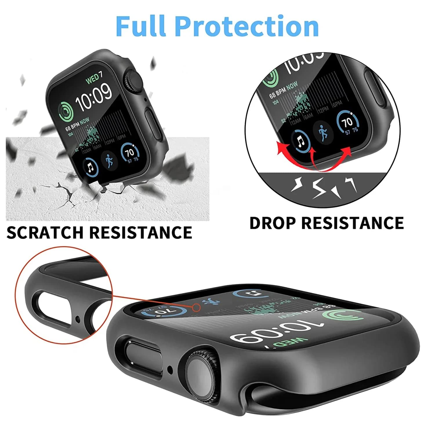 Coque et protection verre trempé pour Apple Watch Series 11 10 9 8 7 46mm - iWatch étanche