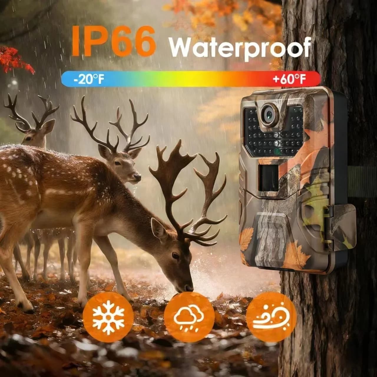 Caméra de chasse Outdoor 5000mAh 50MP 4K vision nocturne étanche IP65 pour piège photo faune
