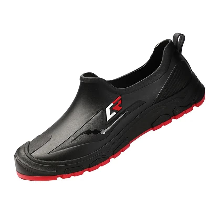 Chaussures de pluie homme PVC légères antidérapantes sans lacets semelle EVA confortables