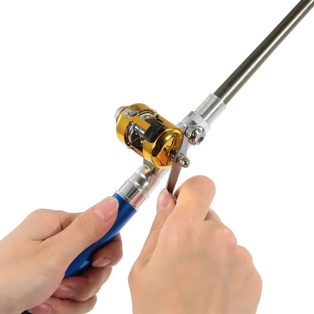 Combo canne moulinet pêche glace portable télescopique stylo kit complet hiver rivière lac