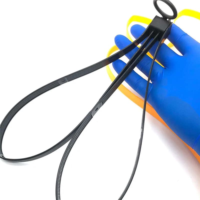 Sangles plastique attaches pêche réutilisables - Serre-câbles décoratifs jaune noir TMC sport