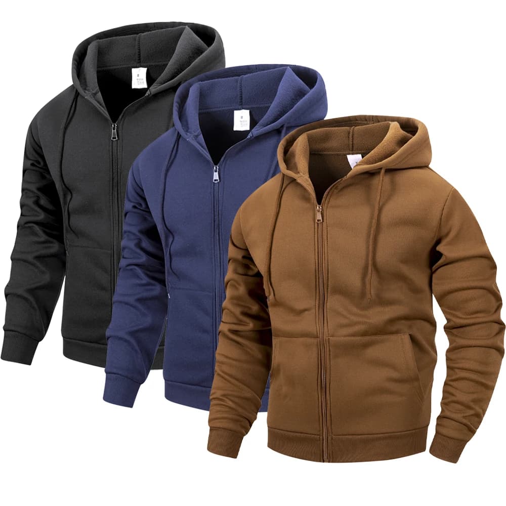 Pull à capuche zip homme sport outdoor - Sweat-shirt casual automne hiver pêche confortable