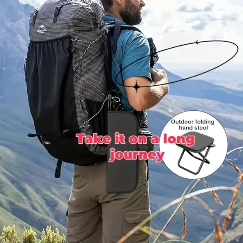 Tabouret pliant pêche avec fermetures réglables et structure métal durable camping randonnée