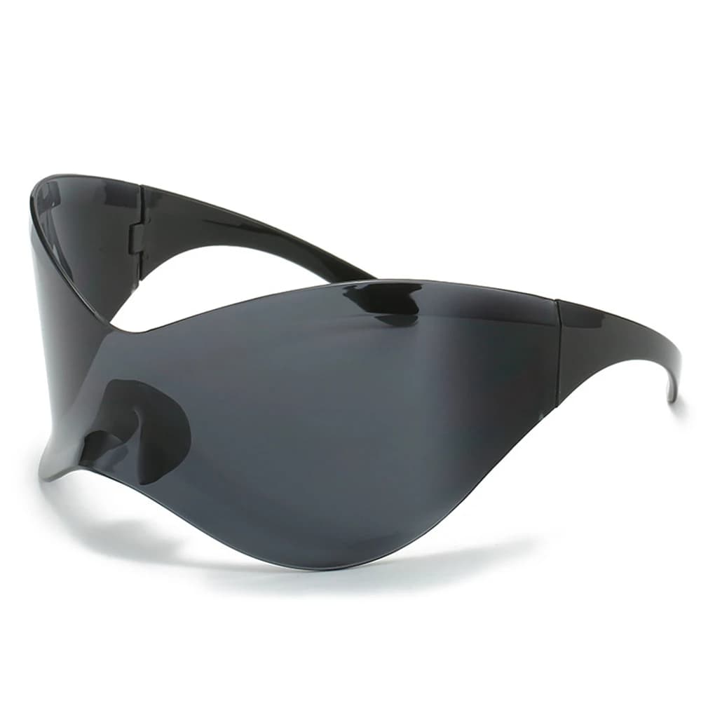 Lunettes de soleil futuristes sans monture pour pêche - Grands verres polarisés technologie Y2K