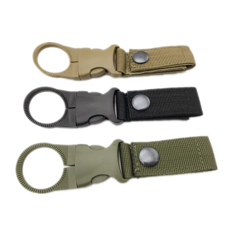 Porte-bouteille clipable nylon avec mousqueton pour ceinture sac à dos équipement pêche et randonnée