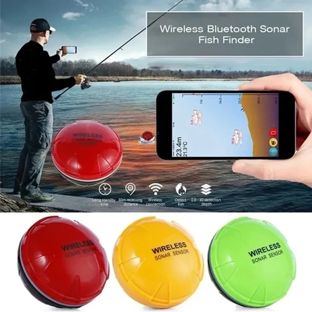 Sonar pêche PUPOPAN 100m compatible smartphone Android iOS : finder intelligent Bluetooth visuel