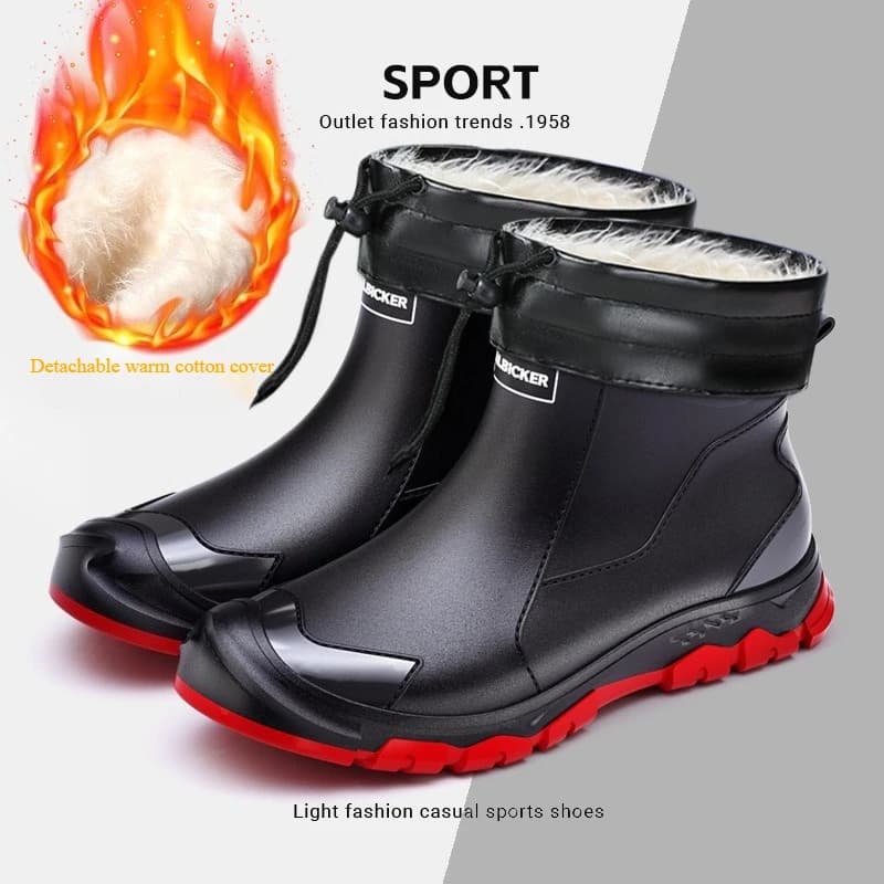 Bottes pluie homme imperméables caoutchouc hiver doublure polaire grandes tailles protection travail cuisine