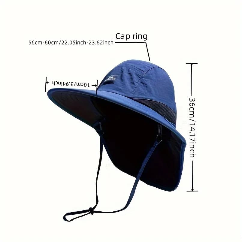 Chapeau de pêche noir en fibre de carbone léger et durable pour randonnée et camping
