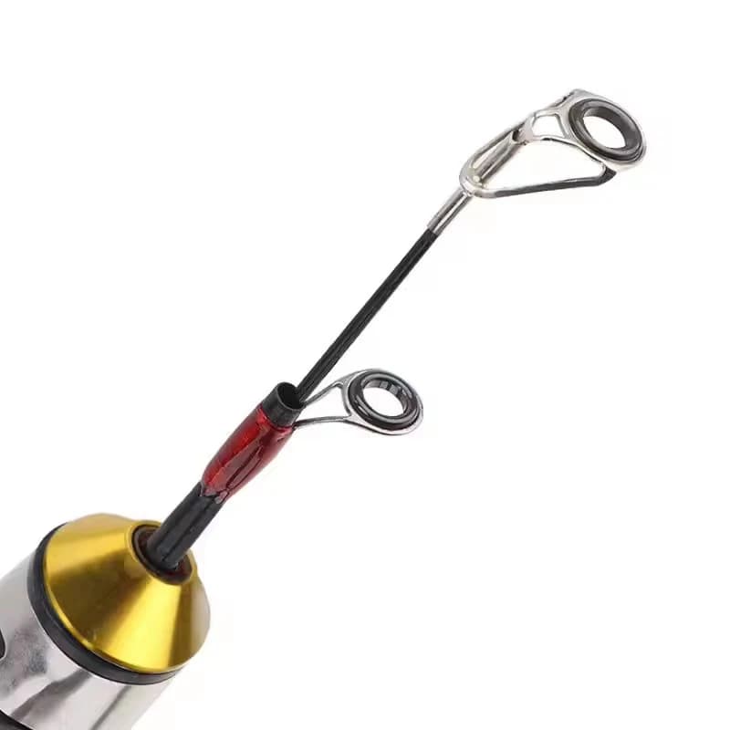 Mini canne télescopique crevettes 60cm carbone pour pêche glace et précise - Ultra compacte