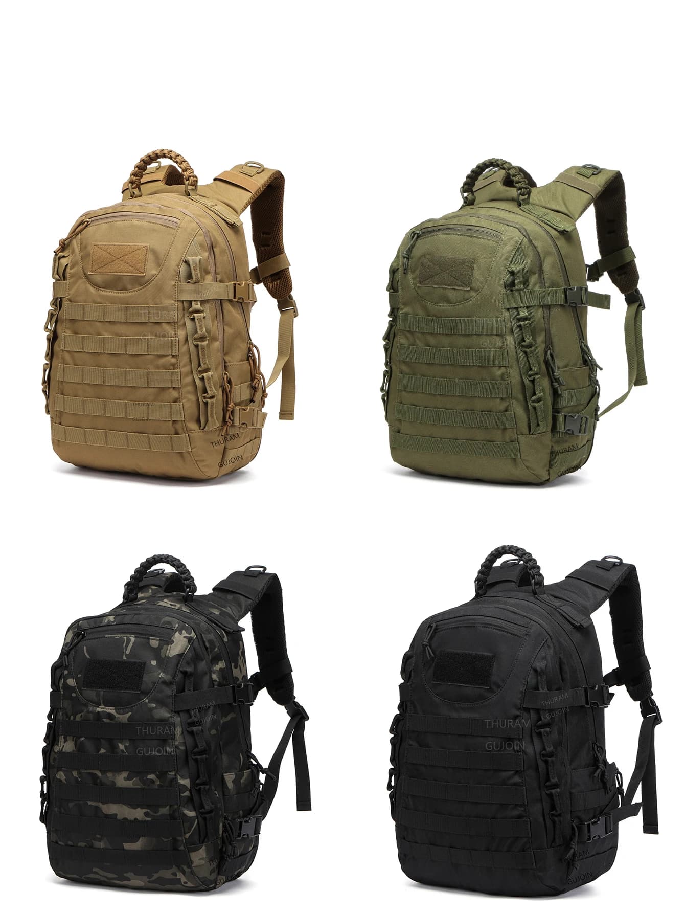 Sac à dos tactique 38L étanche avec système MOLLE - Rucksack camping randonnée survie bug out bag