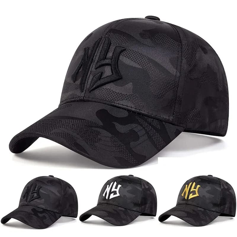 Casquette camouflage pêche brodée unisexe - Protection UV réglable printemps automne