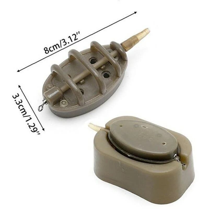 Moule à méthode feeder 5 pièces - Set pour amorçage carpe avec plomb et lance-appât intégré