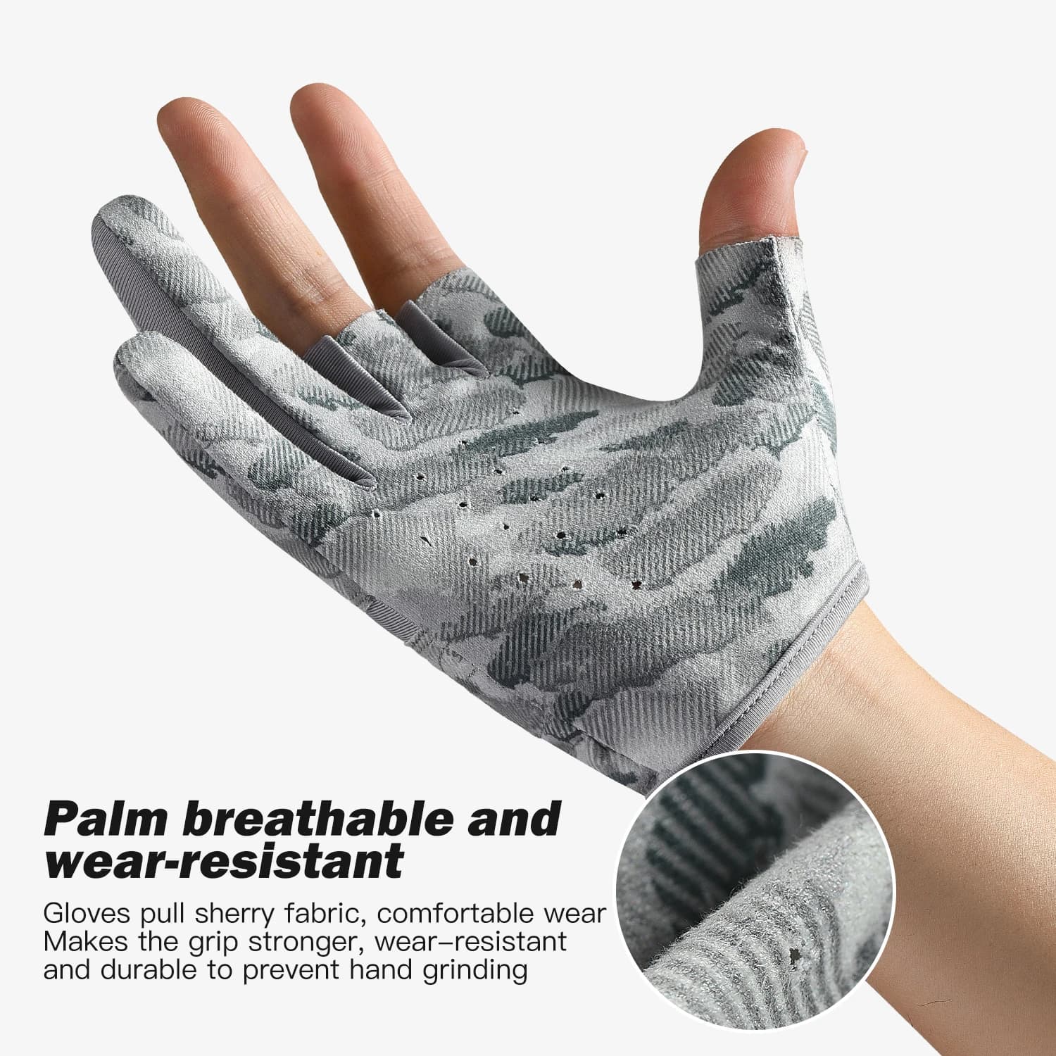 Gants de pêche été 3 doigts - Anti-dérapant, anti-UV et respirant pour pêche confortable